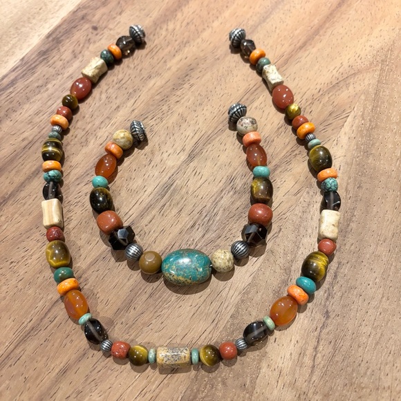 Carolyn Pollack Native Tribal Southwestern Gemstone Bracelet and Necklace Set - Picture 3 of 3